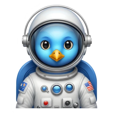 bird with astronaut suit sticker