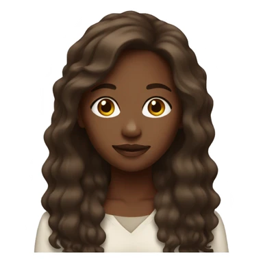 Black girl with long brown hair sticker