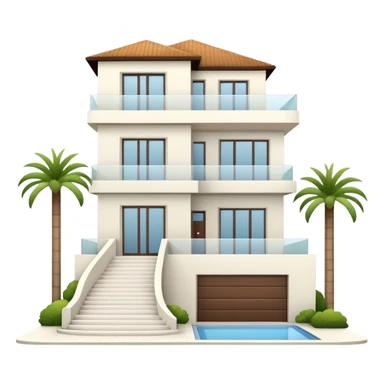 white 3 floor modern luxurious villa sticker