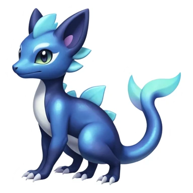 Shiny pastel Nebulae Salandit-Meowstic-Noibat-Fakémon-hybrid-creature (full body)  sticker