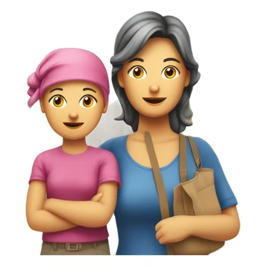 Mamma e figlia bionde in giro per la città  sticker