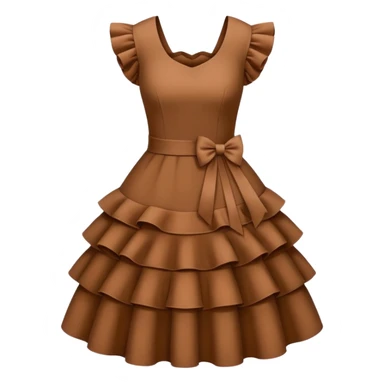 brown dress with ruffles sticker