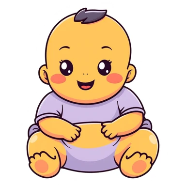 Adorable black baby with chubby face, bright eyes, intelligent look, smiling happily sticker