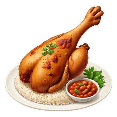 chickenwhole leg fry with  tandoori red masala rice sticker