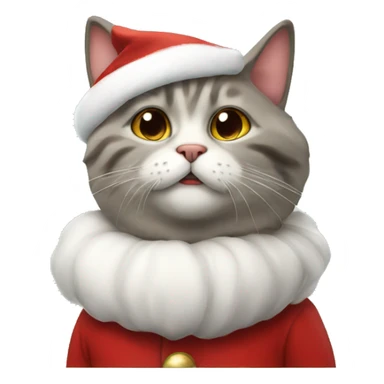 cat dressed as santa claus sticker