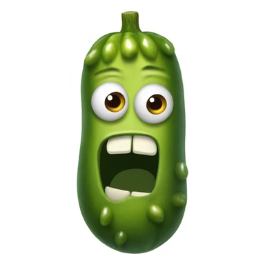 Pickle with a ‘yikes’ face sticker
