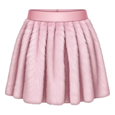 super realistic light pink fur mini skirt isolated sticker