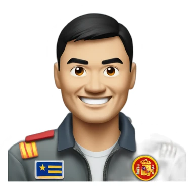 Yao Ming smiling spanish pilot sticker