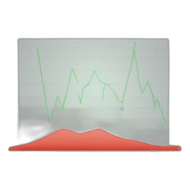 short red descending chart sticker