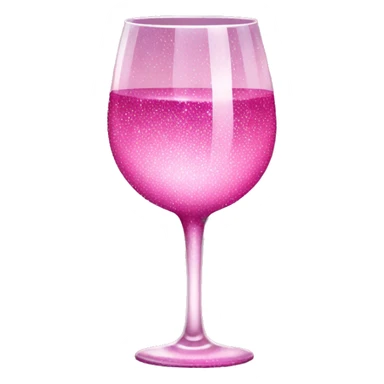 Pink sparkly wine glass sticker