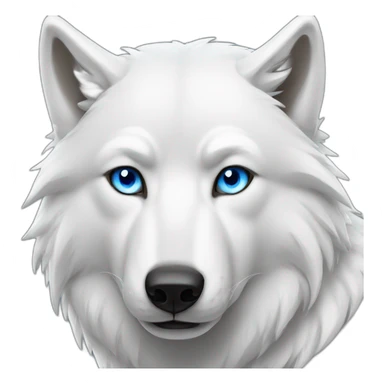 White wolf with blue eyes sticker