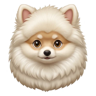 white baby Pomeranian
 only face  sticker