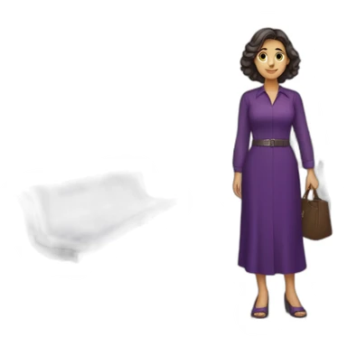 Armenian women in purple clothing in the bus station sticker