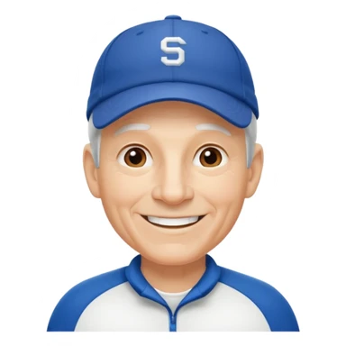 émoji d'un coach plutot agé sportif avec une casquette de sport sticker