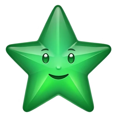 an emoji with the green star of the five star award logo sticker