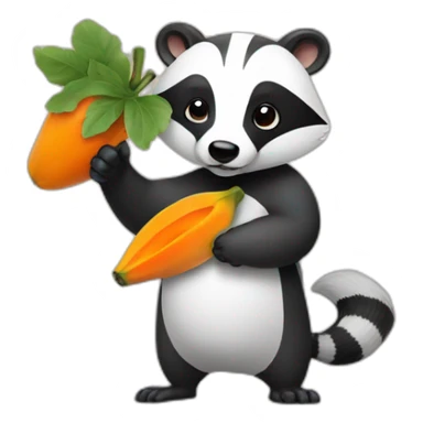 A badger holding a sign that says PAPAYA sticker