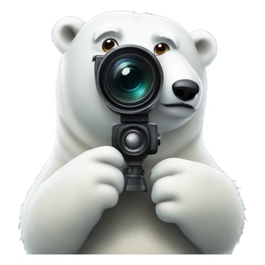 Polar bear with a camera and long lense sticker