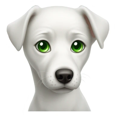 white dog with green eyes sticker