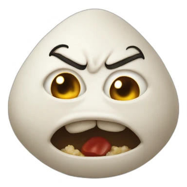 simple khinkali dish with angry mouth and eyes sticker