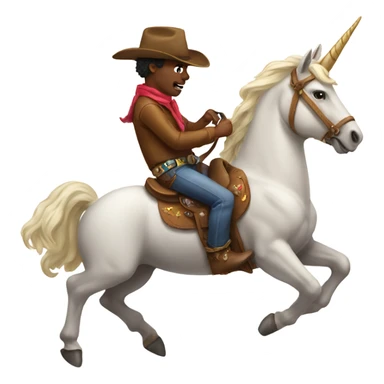 Cowboy riding a unicorn sticker