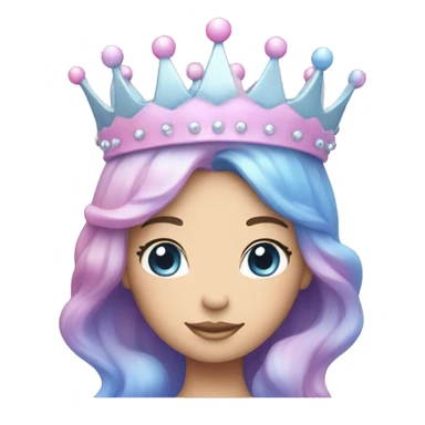 Pink and blue pastel mermaid crown sticker