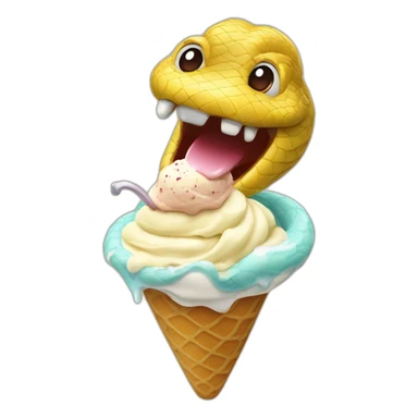 Snake eat ice cream  sticker