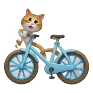 Un chat sur un velo sticker