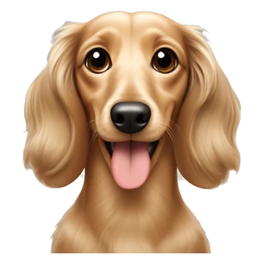 Longhair cream shaded piepald dachshund sticker