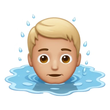 apple style emoji of a man lying face down in a puddle sticker