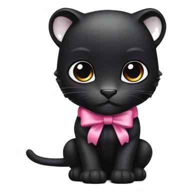 black panther with pink bow sticker