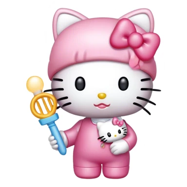  hello Kitty SANRIO holding a spooly sticker