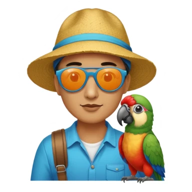 Walker + parrot on shoulder, Pet Walkers. sticker