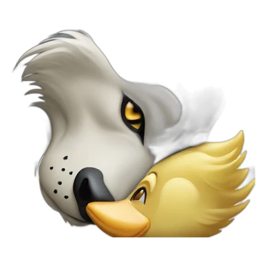 A Duck kiss a wolf sticker