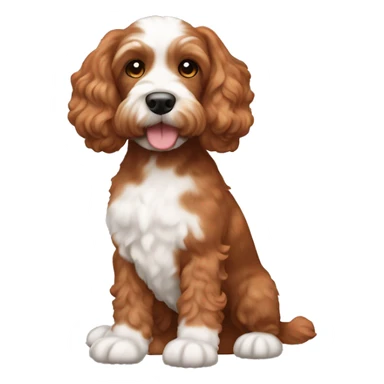 Brownish orange cockapoo dog with white feet sticker