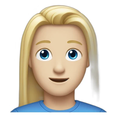 blue-eyed male teen-ager with long straight blond hair sticker