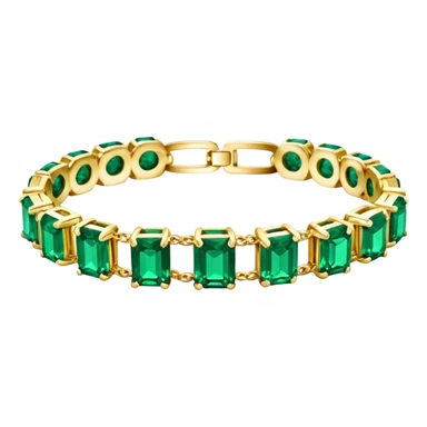 Van Cleef emerld green, luxury, glamorous, sparkling, ultra realistic, highly detailed, isolated, 3D rendering, 14k gold bracelet. 8k  sticker