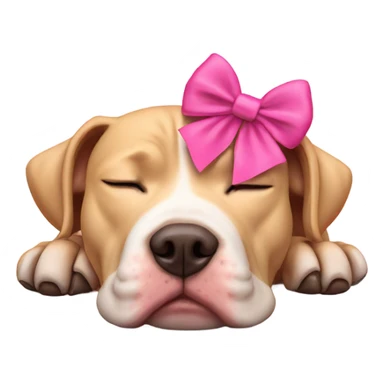 Sleeping blonde pitbull pink bow sticker