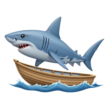 shark circling a rowboat sticker