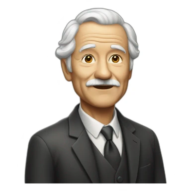 Portrait of an old man in suit sticker