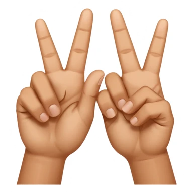 W V as hand signs sticker