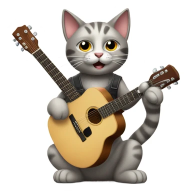 cat playing guitar sticker