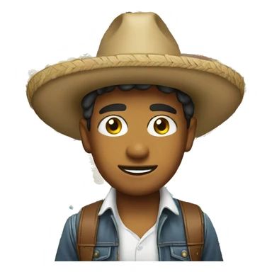 joven con sombrero colombiano sticker