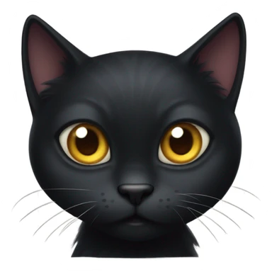 scared halloween black cat puffed up sticker