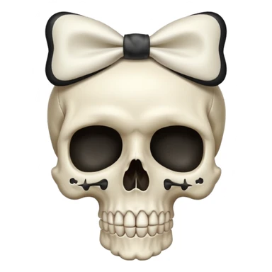  skull with small bow on side head sticker