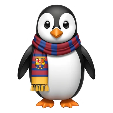 Penguin with fc Barcelona scarf  sticker