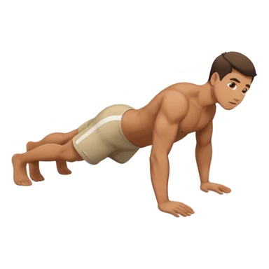 man doing pushups viewed from above sticker