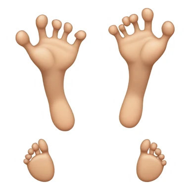 Happy blushing emoji with hands on cheeks and bare feet behind them kicking the air. sticker