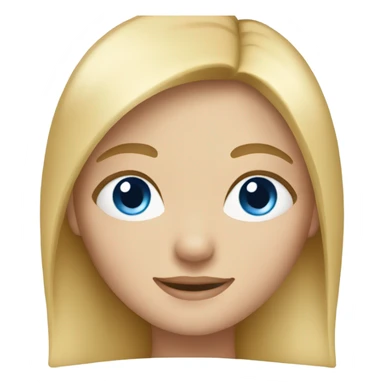 Blonde girl with straight hair and blue eyes sticker