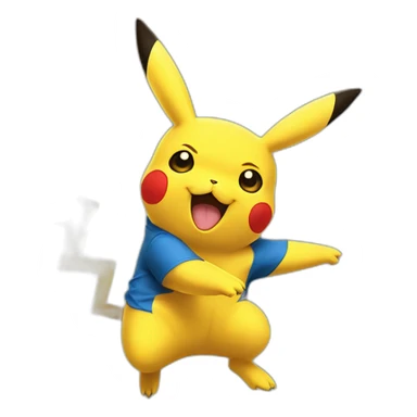 Pikachu jouant au foot sticker