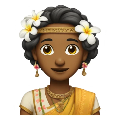 Indian with plumeria  in hair sticker